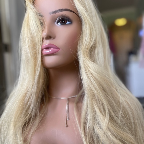 Highline Wigs / Toppers By Sharon Premium Human Hair Silk Top long blonde topper - Picture 5 of 16
